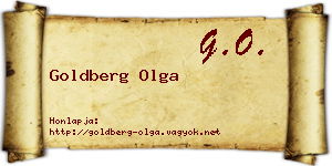 Goldberg Olga névjegykártya